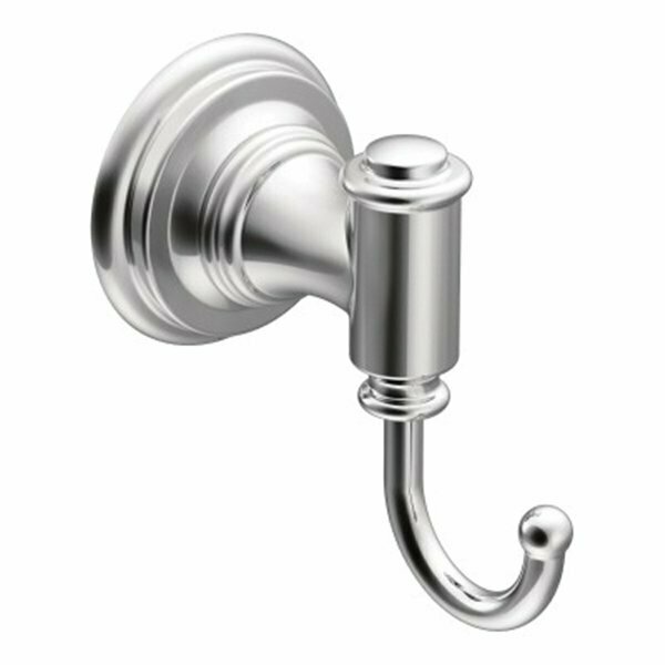 C S I Donner Moen Ellsworth Series Robe Hook, 30 lb, 1-Hook, Zinc, Chrome, Wall Mounting DN9103CH